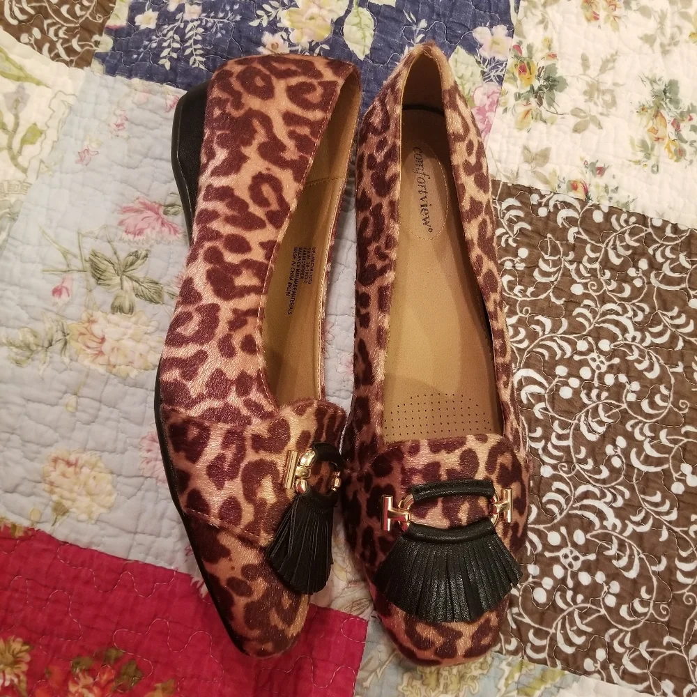 🐆 Comfortview Cheetah Print Loafers - Picture 1 of 11